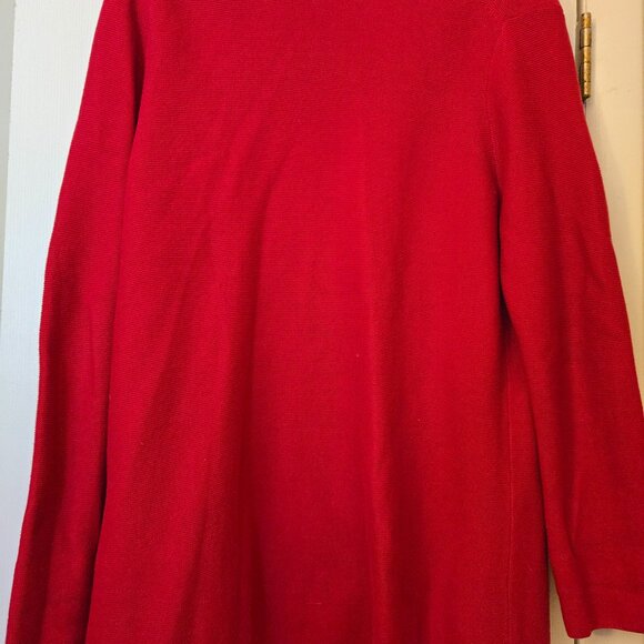 Talbots plus size open front red cardigan sweater - Picture 3 of 10